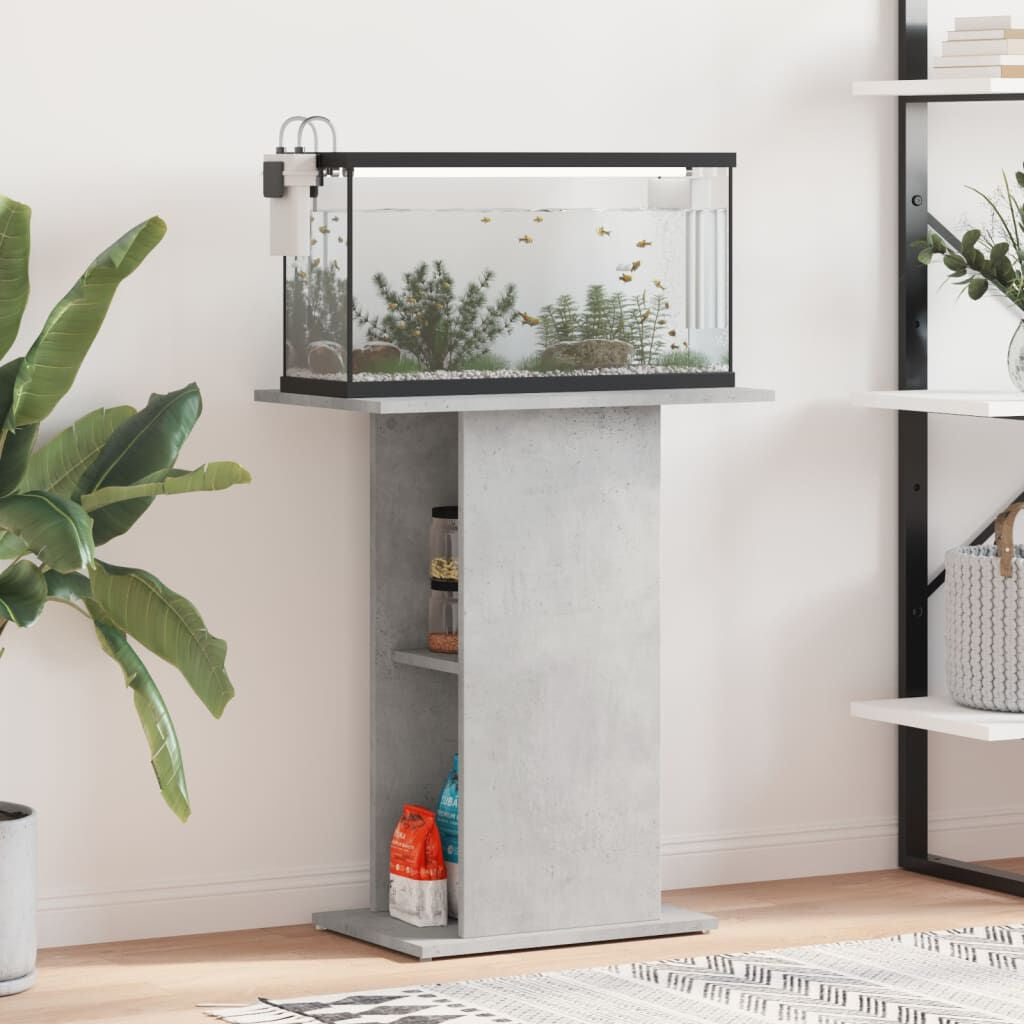 Aquarium Stand Concrete Grey 60.5X36X72.5 Cm Engineered Wood